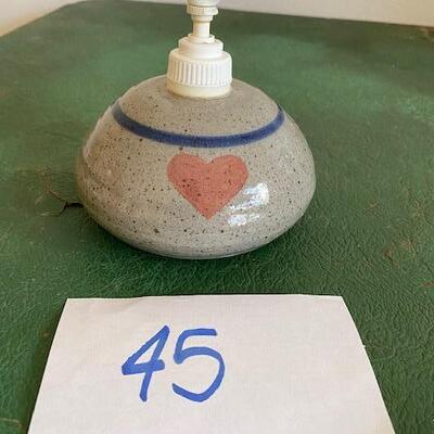 Lot 45 - Stoneware Pottery soap/lotion dispenser