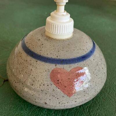 Lot 45 - Stoneware Pottery soap/lotion dispenser