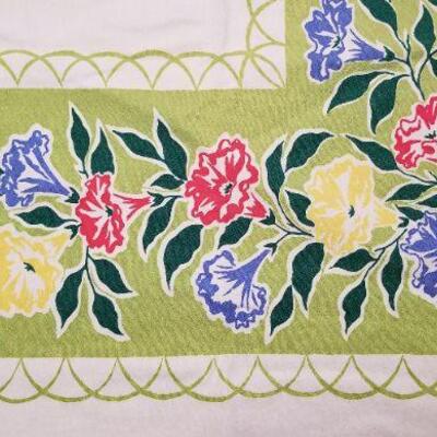 Lot #104  Two Vintage Cotton Table cloths - 1960's