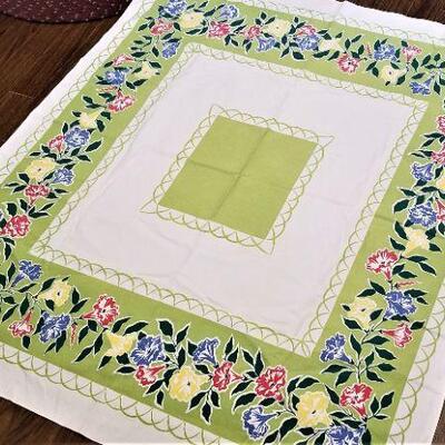 Lot #104  Two Vintage Cotton Table cloths - 1960's