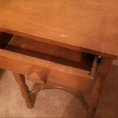 Lot #107  Cute Pine Side Table with Drawer