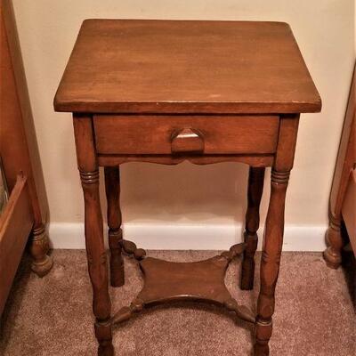 Lot #107  Cute Pine Side Table with Drawer