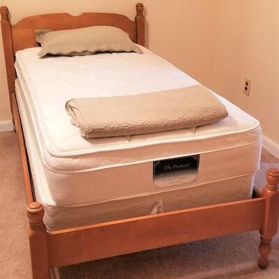 Lot #108  Nice pair of Twin Beds with Super Clean Mattress sets