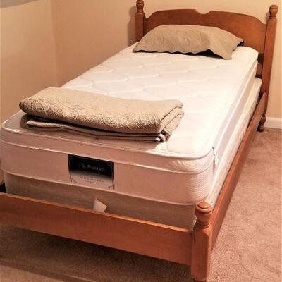Lot #108  Nice pair of Twin Beds with Super Clean Mattress sets