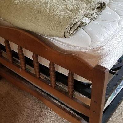 Lot #111  Twin Trundle Bed with Clean Mattress Set