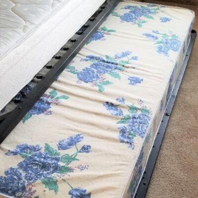 Lot #111  Twin Trundle Bed with Clean Mattress Set