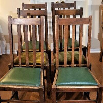 Lot #116  Set of 6 Oak Chairs