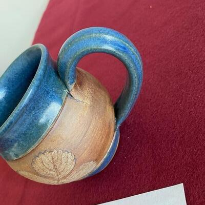 Lot 55 -  Stoneware Pottery Mug with leaves