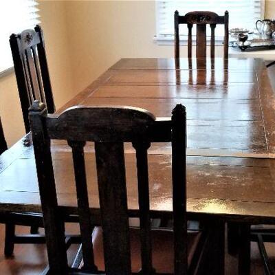 Lot #122 Vintage Dining room set - oak - 6 chairs