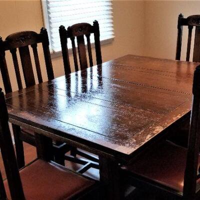Lot #122 Vintage Dining room set - oak - 6 chairs