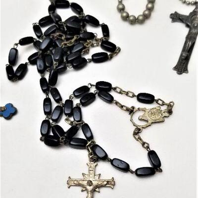 Lot #126  Rosary Lot -  4 vintage rosaries, one Sterling