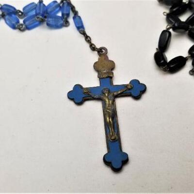 Lot #126  Rosary Lot -  4 vintage rosaries, one Sterling