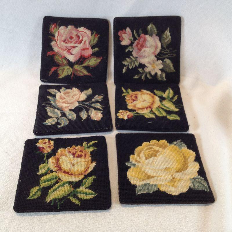 Set of Needlepoint Coasters