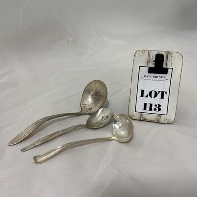 .113. Three Serving Spoons | Silver Plate