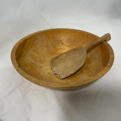 .114. VINTAGE | Wood Bowl | Butter Paddle