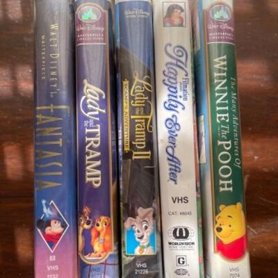 Lot 23. Lot of five Disney VHS tapesâ€”Fantasia, Lady and The Tramp I & II, Happily Ever After, and Winnie The Pooh--$35