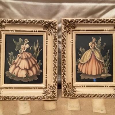 Lot 34. Collection of framed silhouettes, prints, frames and silver plate--$95