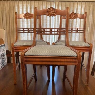 Lot 35. Four mahogany chairs (Northwest Chairs Co. 1930s)--$40