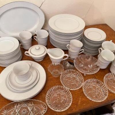 Lot 37. Large collection of International Silver Company (Wakefield) china, glassware and decanter stoppers--$45