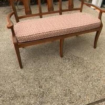 Cane Bench with Cushion
