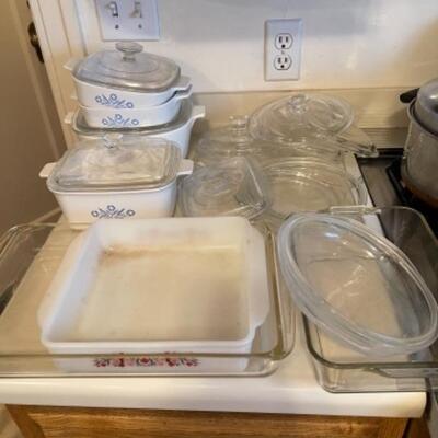 Lot 44. Collection of Corning ware and Pyrex--$30