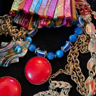 Lot 64. Large assortment of vintage costume jewelry--$75