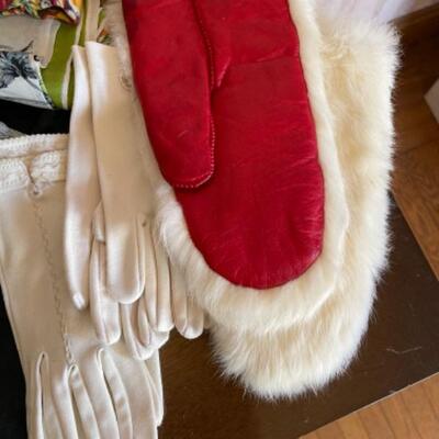 Lot 76. Vintage scarves, nylons, gloves and mittens--$150