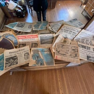 Lot 77. Vintage collectible newspapers--$35