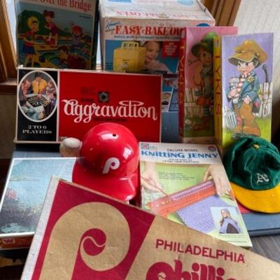 Lot 95. Vintage easy bake oven, baseball memorabilia, games, crafts, puzzles--$35