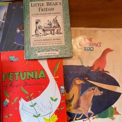 Lot 100. Large collection of vintage childrenâ€™s books, book sets, games, toys and records- - $50