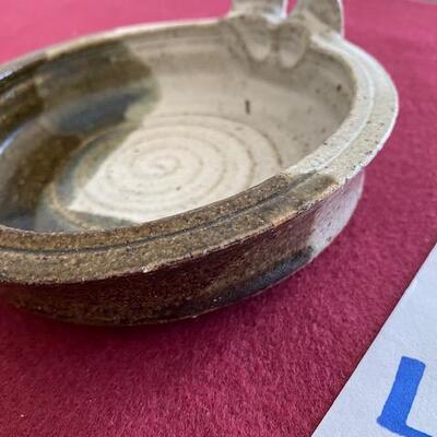 Lot 58 - Stoneware Pottery Bowl with handles