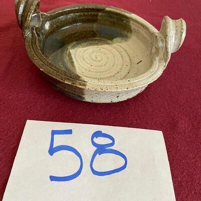 Lot 58 - Stoneware Pottery Bowl with handles