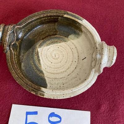 Lot 58 - Stoneware Pottery Bowl with handles