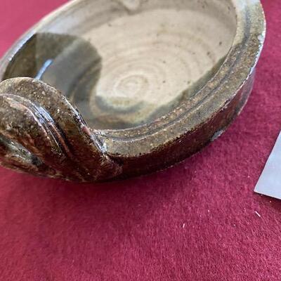 Lot 66 -Stoneware Pottery bowl with handles