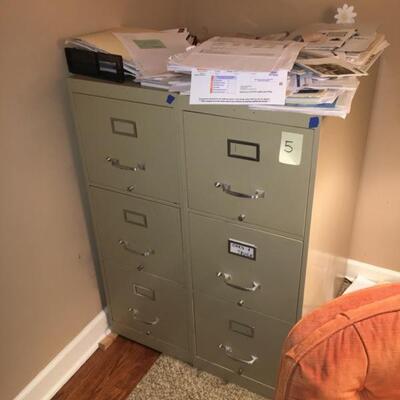 Pair of Metal Filing Cabinets