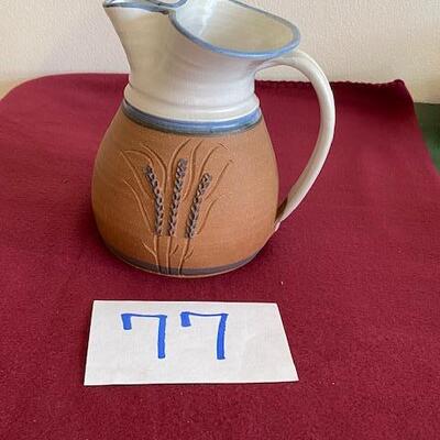 Lot 77- Stoneware Pottery Pitcher Steve Ashley