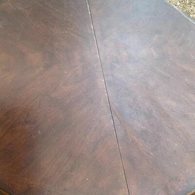 Wood table with metal legs