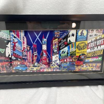 New York Broadway Scene Framed Art