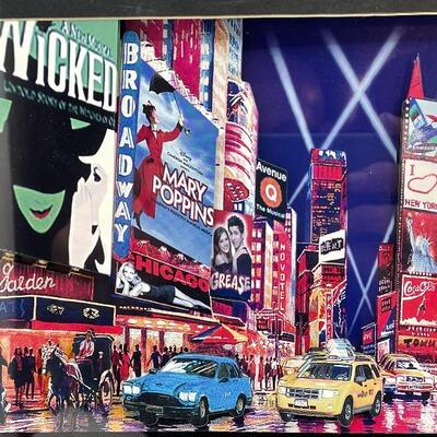 New York Broadway Scene Framed Art