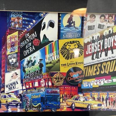 New York Broadway Scene Framed Art