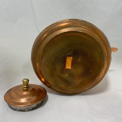 .124. VINTAGE | Copper Kettle | Engraved Flowers and Birds