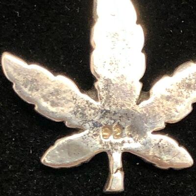Lot 7 - .925 Silver Marijuana Leaf Pendant