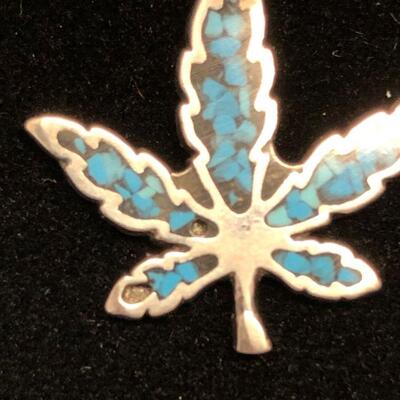 Lot 7 - .925 Silver Marijuana Leaf Pendant