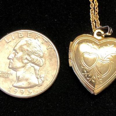 Lot 9 - Engraved Heart Locket on Chain