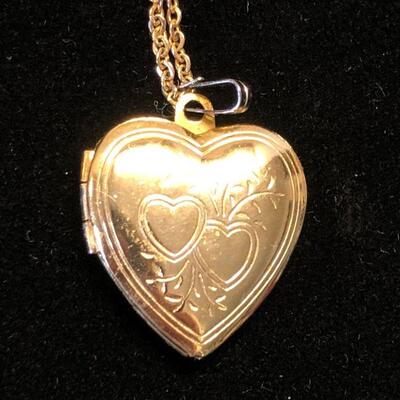 Lot 9 - Engraved Heart Locket on Chain