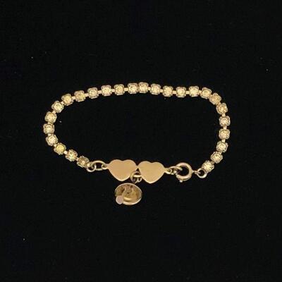 Lot 14 - Clear Stone Tennis Bracelet with Heart Clasp