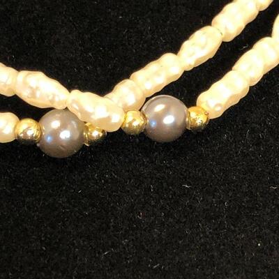 Lot 29 - Two Faux Pearl Seed Necklaces One is Avon