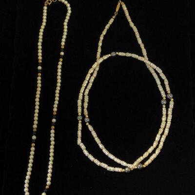 Lot 29 - Two Faux Pearl Seed Necklaces One is Avon