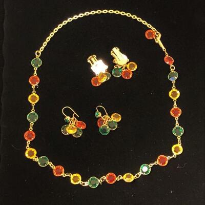Lot 41 - Colorful Necklace and Earring Set