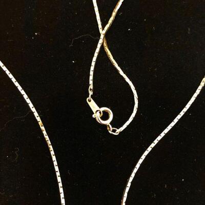 Lot 44 - Two Silver Tone Necklaces with Hearts